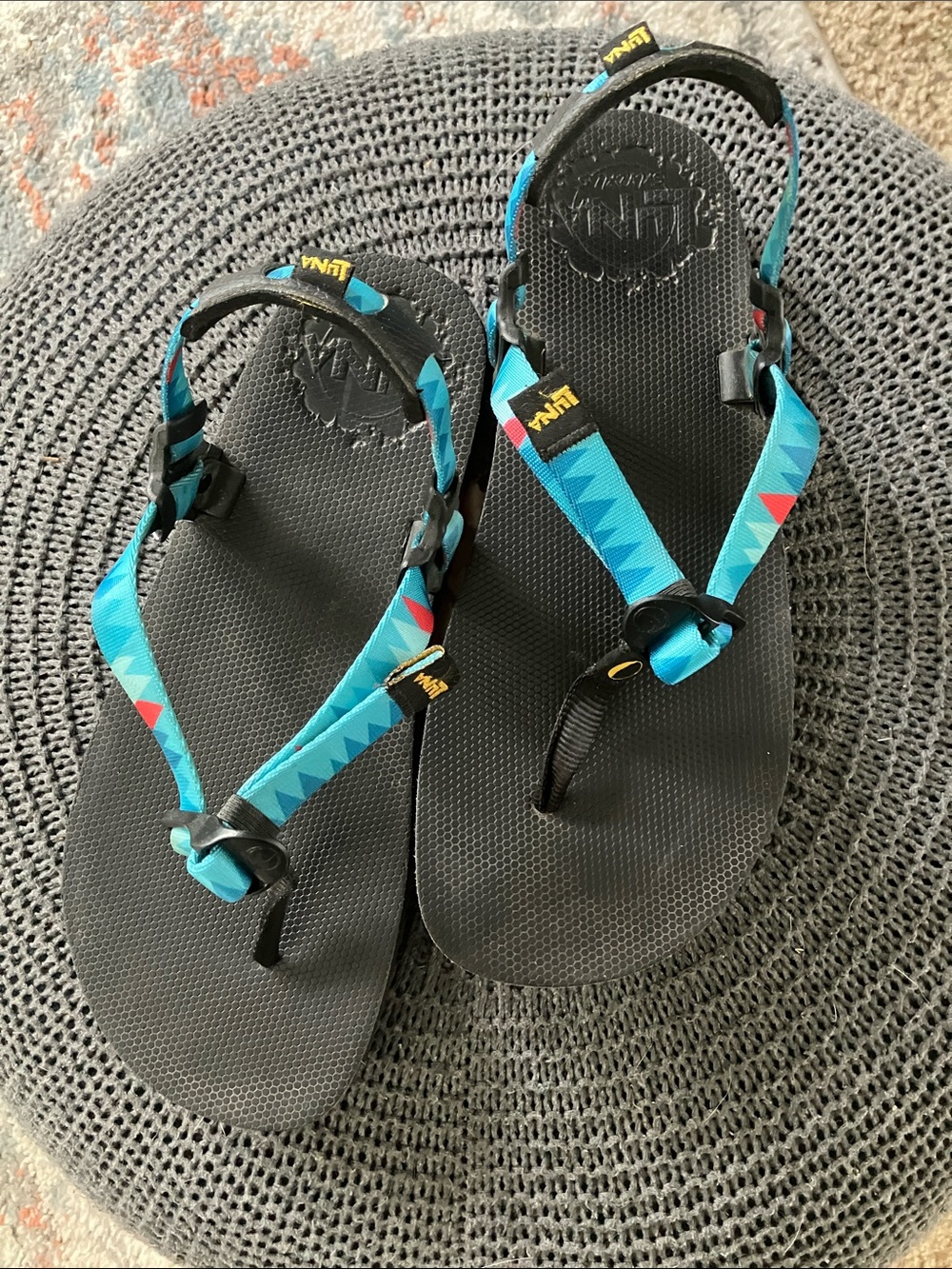 Luna Sandals Men’s Teal Geometric Sport Sandals